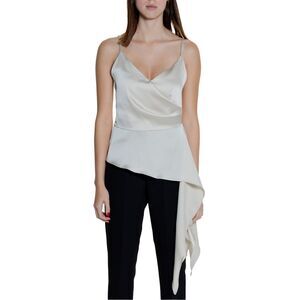 Silence Asymmetrical Silk Blouse Women white Tops